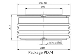 Розміри силового випрямного діода Д373-1250