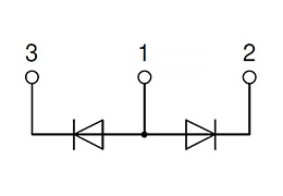 Двопозиційний діодний модуль MDA275-36N3 схема