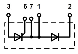 Тиристорно-діодний модуль MDC265-24IO3 схема