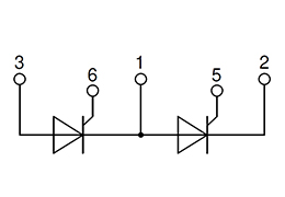 Двопозиційний Тиристорний модуль MCC19-14IO8B, приинципова схема