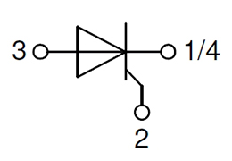 Однопозиційний Тиристорний модуль MCO50-12IO1, приинципова схема