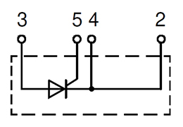Однопозиційний Тиристорний модуль MCO450-20IO1, приинципова схема