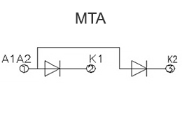 Анодна схема підключення (схема спільного анода) діодних модулів MDA