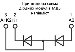 Схема підключення діодного модуля МД3-800-44-D