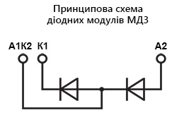 Схема підключення модуля силових діодів МД3