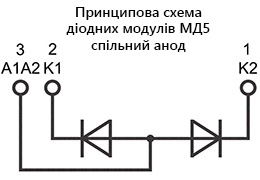 Схема підключення діодного модуля МД5-1000-28-D